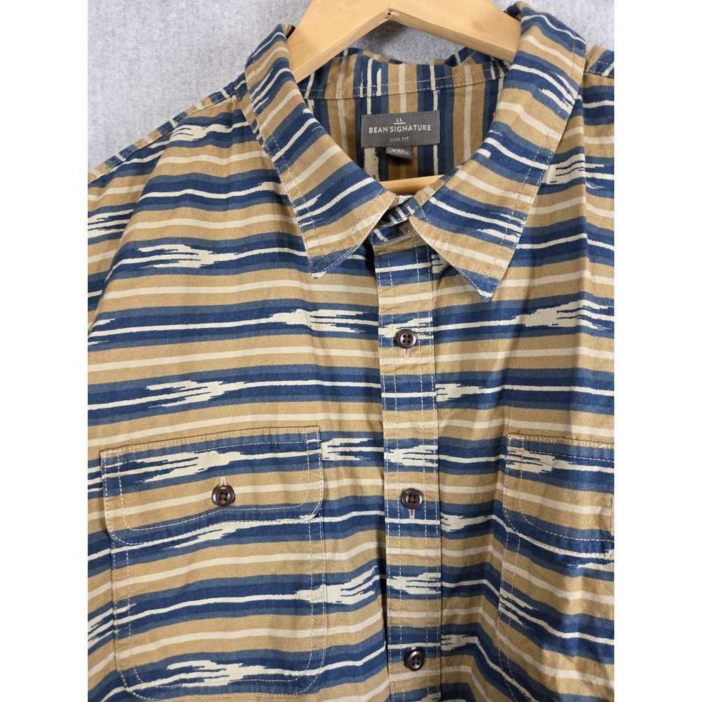 LL Bean Signature Aztec Southwestern Button Down Long Sleeve Shirt 2XL Slim Fit - Picture 1 of 9